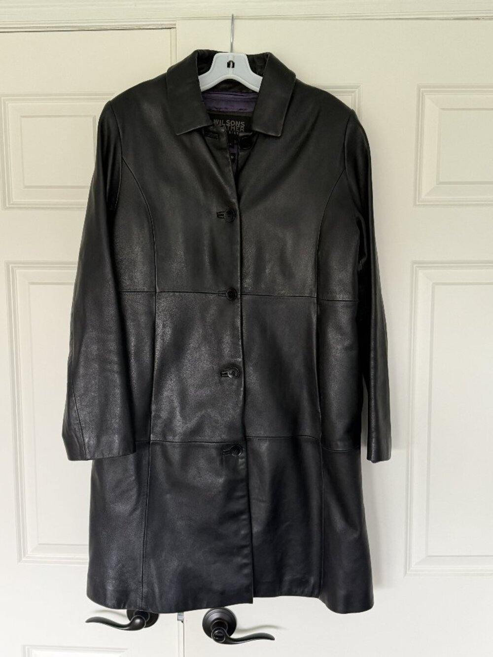 Wilsons Leather Black Leather Thinsulate Coat Size L